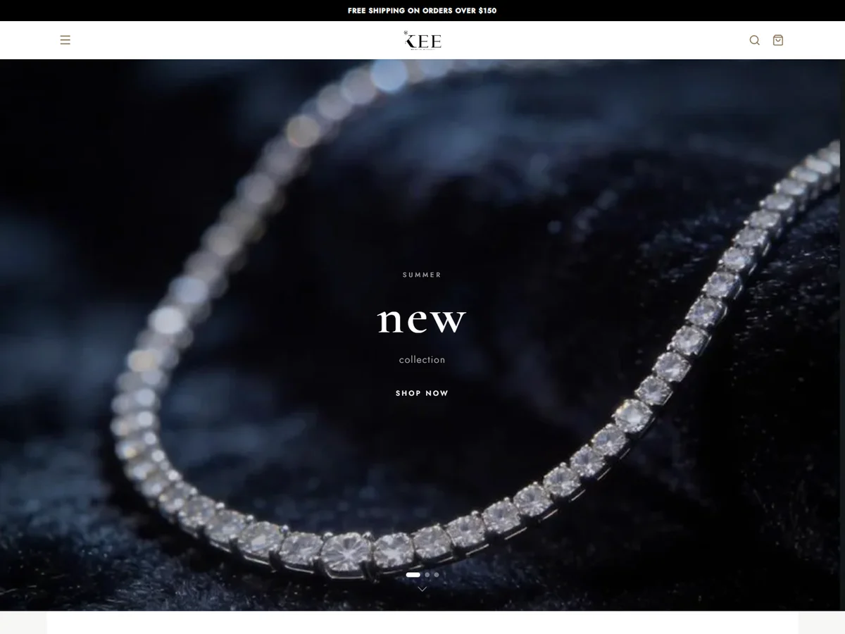 Screenshot of the KEE Accessories homepage
